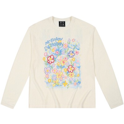 MEDM涂鸦宽松圆领长袖T恤多色