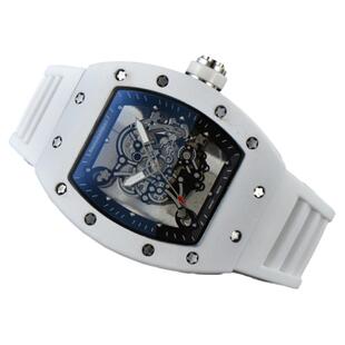 (理乍得.米勒)时尚气质学生运动镂空酒桶型石英透明手表全自动表