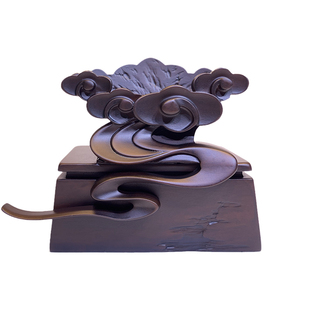 彩云追月艺术创意通用仿实木石头奇石底座摆件托架树脂摆放托盘