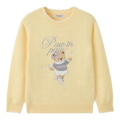 【抗静电】PawinPaw卡通小熊童装25年冬季新款女童圆领毛衣甜美