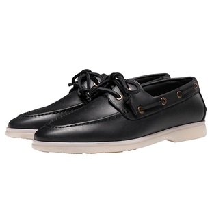 Truffaut马油皮帆船鞋男真皮英伦复古乐福鞋一脚蹬鞋休闲单鞋冬季