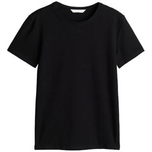 HM女装T恤春季洋气内搭时尚休闲圆领简约修身短袖上衣1260200