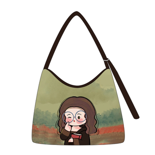 尼睿包包女新款帆布包上班通勤高级感斜挎包带拉链帆布袋礼物Q249