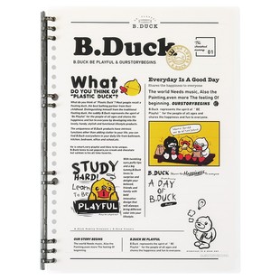 初品正版小黄鸭自由活页夹A5 B5磨砂防水线圈笔记本学生记事本