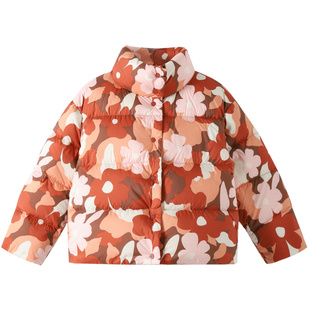 安奈儿童装2024冬装儿童大童加厚保暖外套防风女童三防短款羽绒服