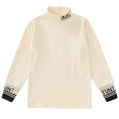 女童加绒打底衫秋冬装半高领t恤