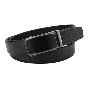 男士皮带简约百搭真皮装饰荔枝纹头层牛皮自动扣商务休闲腰带男潮