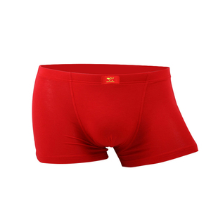 七匹狼男士纯棉内裤本命年大红色男平角全棉婚庆四角裤属马年底裤