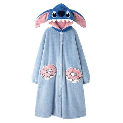 薄款长袖情侣睡衣中长款酒店浴袍