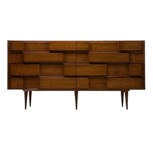 中古风原木八斗柜大容量北欧复古樱桃木卧室储物柜柚木色抽屉收纳