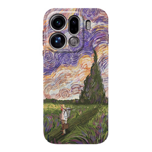 梵高傍晚时分适用OPPOFindX9手机壳X8S+亲肤FindX7ultra磁吸外壳X6pro全包防摔X5超薄硬壳x3pro创意FINDX2