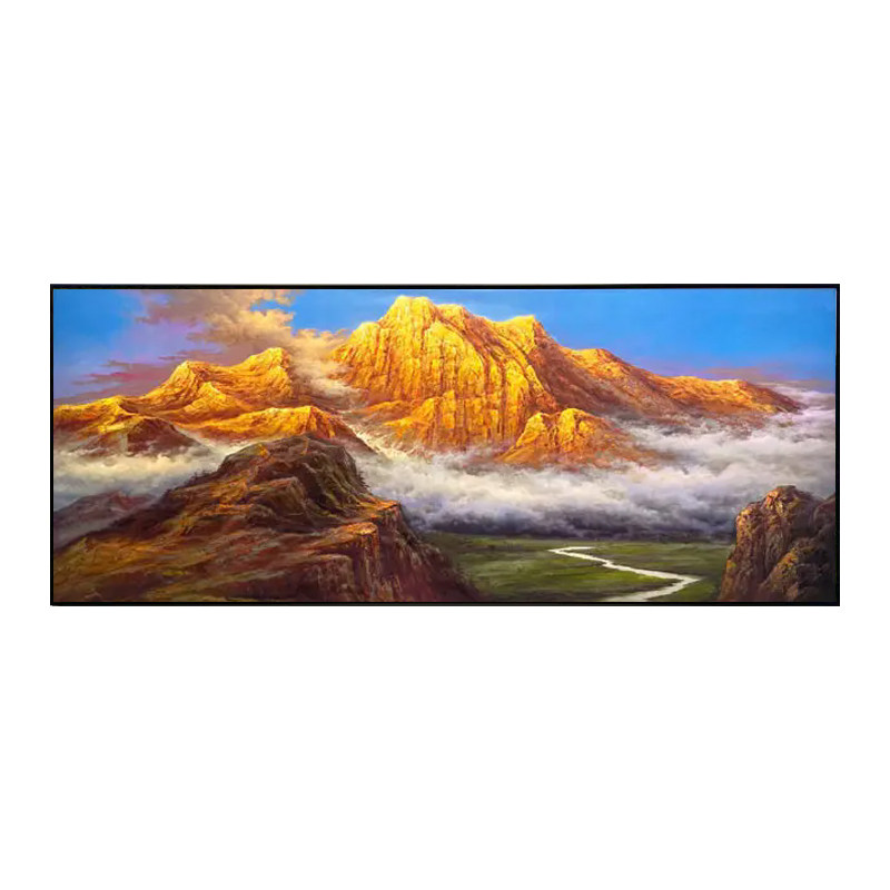 云中金峤客厅装饰画办公室挂画金山客厅肌理油画背靠有山壁画