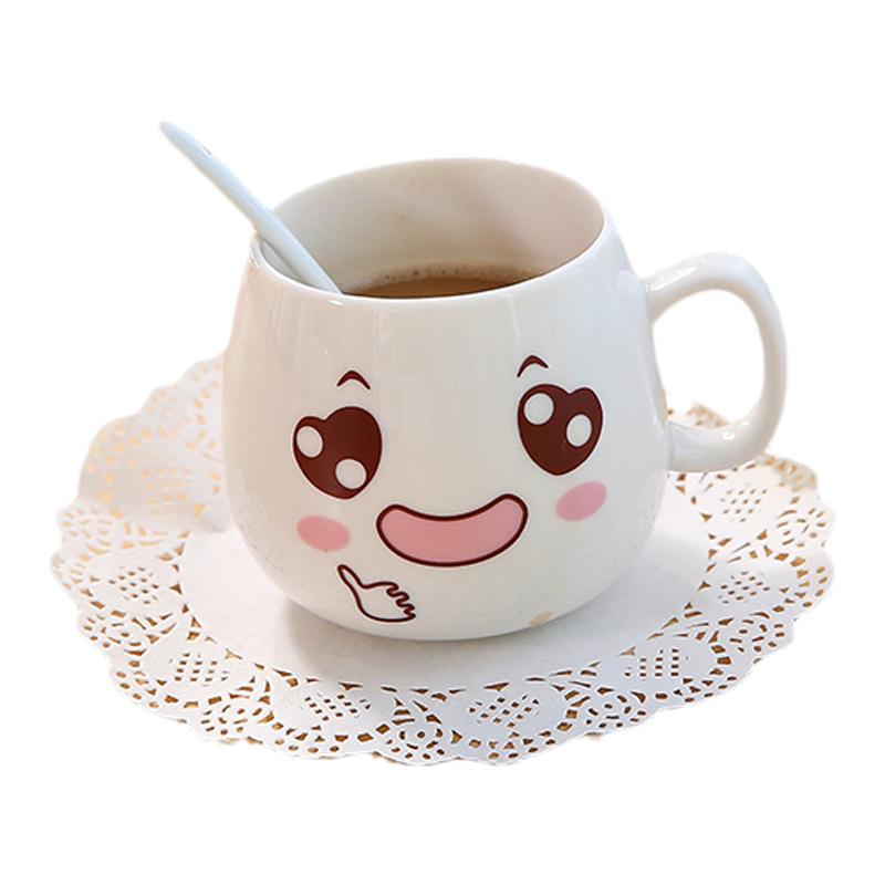 杯子创意陶瓷马克杯情侣杯水杯陶瓷杯带盖个性萌系表情可爱咖啡杯