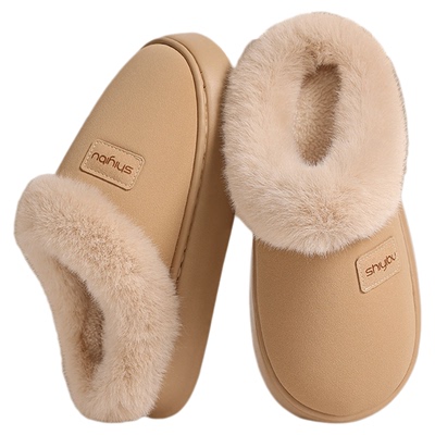 毛绒绒棉拖鞋女2025秋冬新款外穿