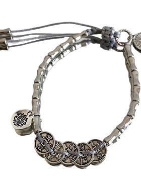 五帝钱竹节小众设计手链