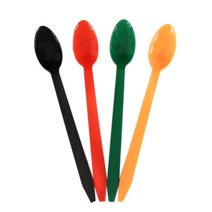 一次性勺子加长DQ冰淇淋勺加厚塑料勺19cm长柄羹透明甜品勺奶茶勺