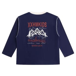 小象汉姆童装男童长袖t恤纯棉儿童春秋上衣2026新款男孩打底衫A类