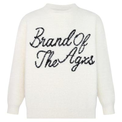 字母提花仿貂毛毛衣AGXS