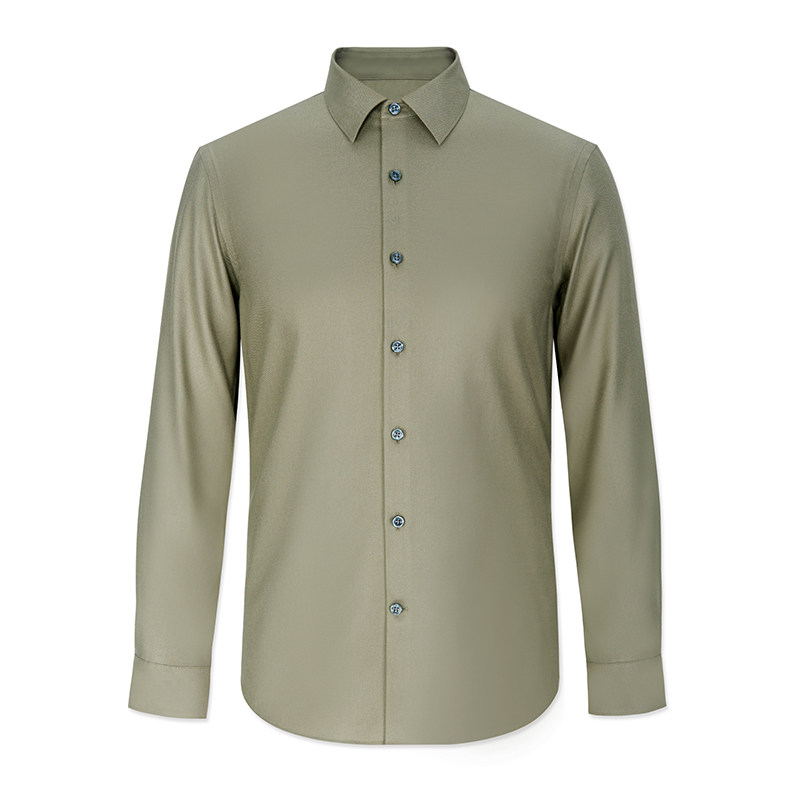 【限量款】十如仕纯棉商务法兰绒男士衬衫衣免烫休闲长袖衬衫SS02