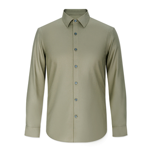 十如仕男士衬衫衣商务法兰绒免烫丝光休闲纯棉易打理长袖衬衫SS02