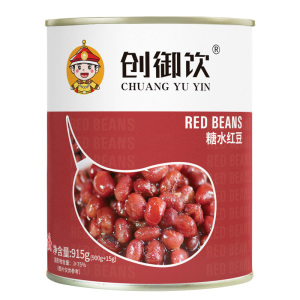 创御饮红豆罐头900g 小罐即食 刨冰沙奶茶原料专用糖蜜红豆罐头