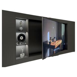 灯带电视壁龛定制75/85/100寸不锈钢嵌入式背景柜铝合金内嵌框