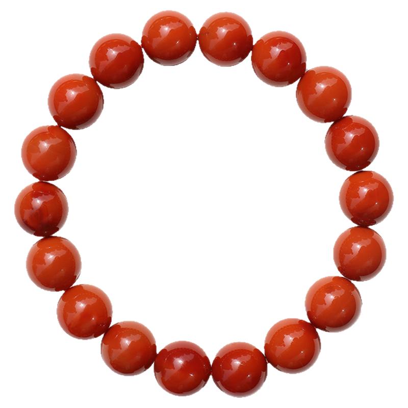 保真四川凉山收藏级九口满肉南红玛瑙圆珠手串手链串文玩配饰搭配