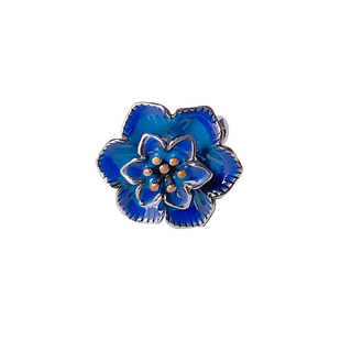 梦觉银-新品925纯银珐琅玛瑙兰花戒指小众民族风原创设计送女友