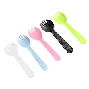 生日蛋糕小叉子 一次性甜品叉勺 塑料勺子 透明布丁勺单独包装