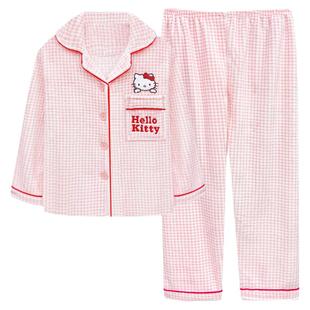 珊瑚绒睡衣女冬季加厚法兰绒保暖可爱HelloKitty家居服秋冬天新款