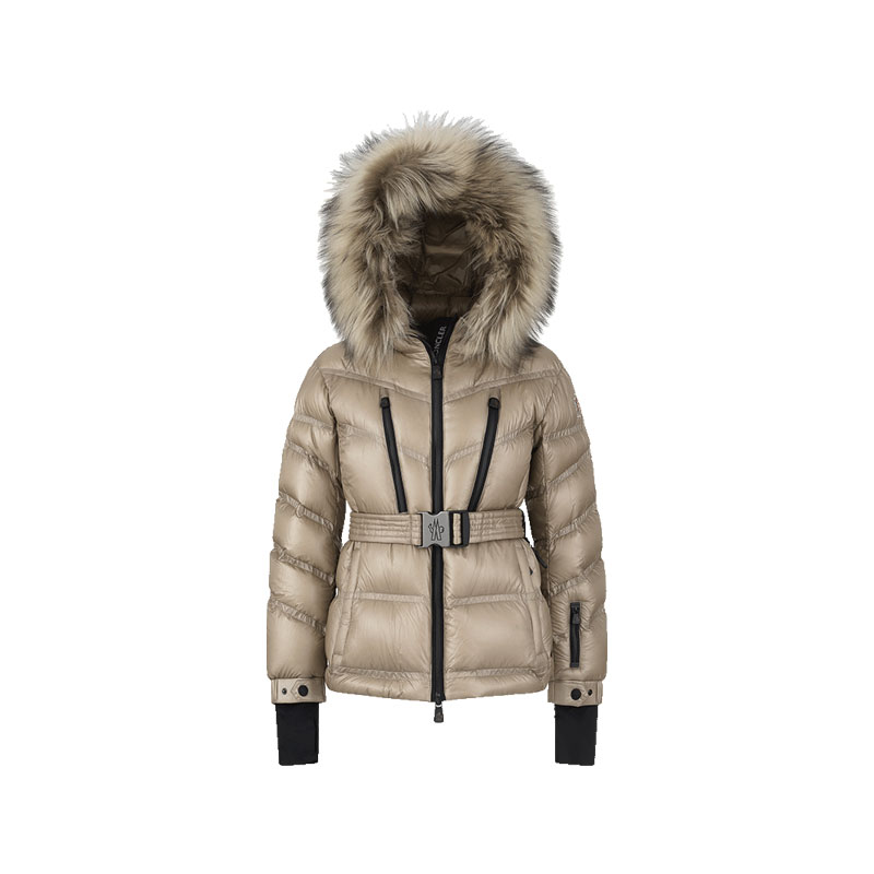 【自营】Moncler/盟可睐女士鹅绒带毛领连帽羽绒服1A00061 539YL