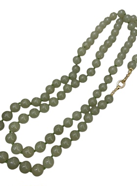 冰种晴水玉髓项链12M女款湖水绿