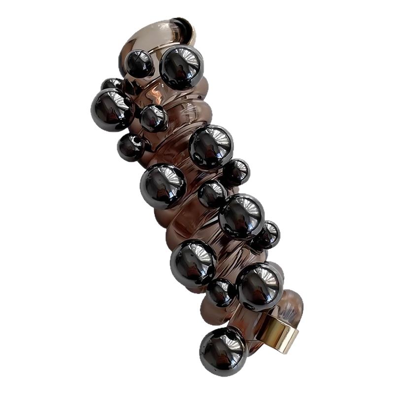 头饰珍珠电话线发圈珠珠头绳高级感低马尾发绳女皮筋编发神器泡泡