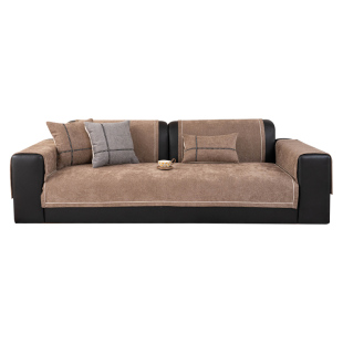 中古风沙发垫2026新款沙发坐垫轻奢高级感皮沙发专用固定防滑盖布