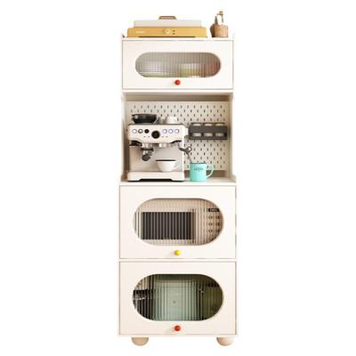 项王家私奶油风实木板材储藏