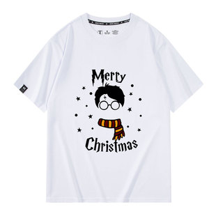 哈利波特HarryPotter周边联名短袖男女夏季纯棉宽松T恤潮情侣衣服