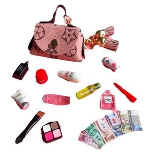 微缩迷你化妆品仿真小物件包包粉底护肤品小人国玩意女孩子的玩具