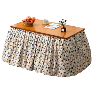 烤火桌子家用新款实木折叠长方形烤火架简易冬季炕桌取暖餐桌茶几