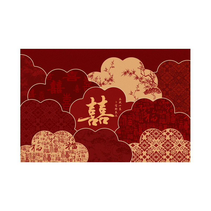 入户门地垫结婚新款门口地毯喜字