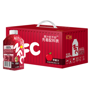 汇源NFC100%苹果汁夺目瓶200ml*10瓶橙汁桃汁年货礼盒桃汁8月到期