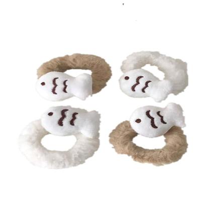 毛绒小鱼发圈ins简约少女心可爱发绳甜美毛茸茸发饰软萌秋冬皮筋