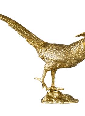 轻奢风黄铜动物艺术品桌面装饰