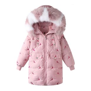 儿童羽绒服女童中长款中大童女孩加厚白鸭绒洋气正品童装外套冬季