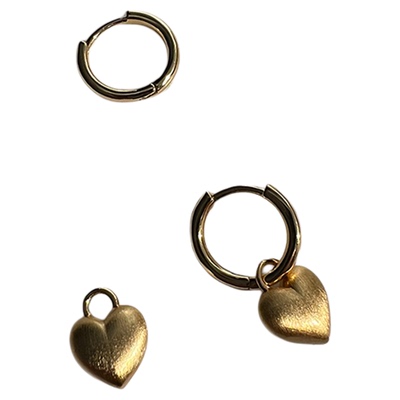 KITSH金色爱心圆圈耳环两戴耳环小众ins简约精致轻奢温柔气质通勤