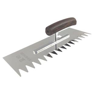 蓝田带齿抹灰刀大方齿锰钢抹子尖锯齿铺瓷砖胶抹泥刀刮泥瓦工批灰