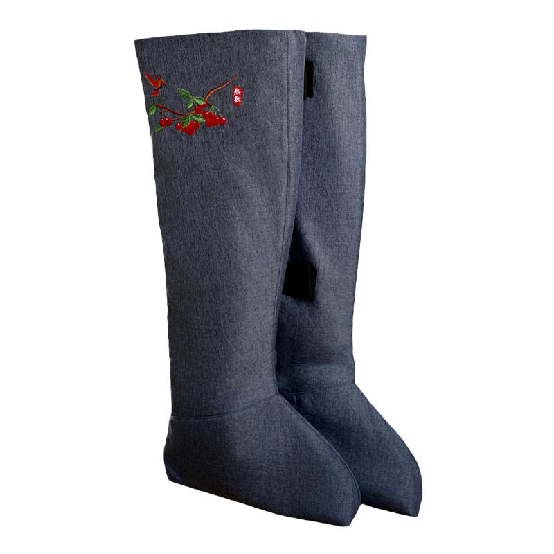 电加热艾灸护膝艾绒热敷护脚踝老寒腿保暖膝盖关节护腿长筒靴暖脚