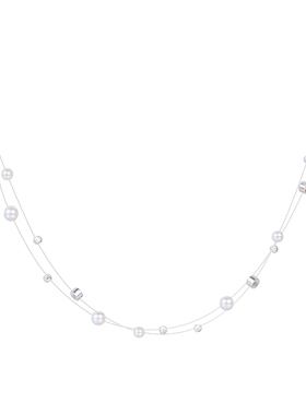 满天星双层多层叠戴珍珠项链