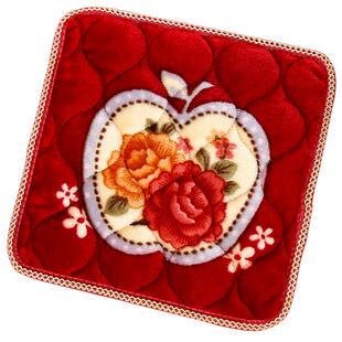 加厚毛绒坐垫冬季保暖办公室防滑椅子汽车沙发餐椅圆形方形凳子垫