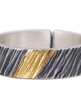 轻奢锤纹古法点缀黑暗系情侣戒指