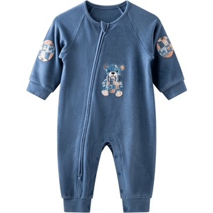 [玩偶之家]aqpa爱帕婴儿衣服德绒秋冬保暖毛绒宝宝连体衣哈衣外出